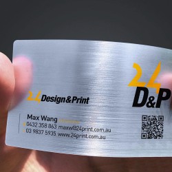 Brushed Metal Finish Plastic PVC Business Cards 0.38mm Thickness