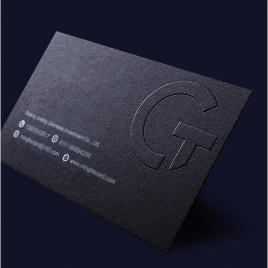 Specialty Thick Black Business Cards Foil Stamping Finish + (Embossing or Debossing) + (Edge Foil or Edge Paint Option)