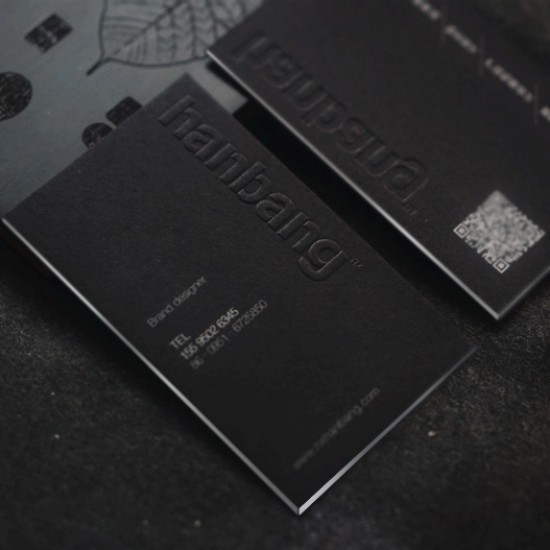 Specialty Thick Black Business Cards Foil Stamping Finish + (Embossing or Debossing) + (Edge Foil or Edge Paint Option)