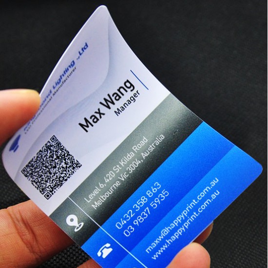 Matt White Plastic Business Cards 0.38mm Thickness