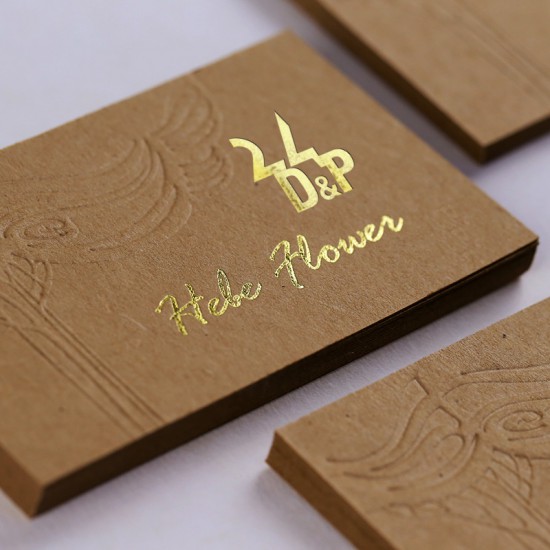 Specialty Thick Kraft Paper Business Cards (Foil Stamping)