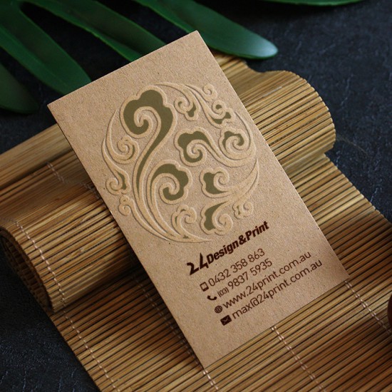 Specialty Thick Kraft Paper Business Cards (Embossing or Debossing)