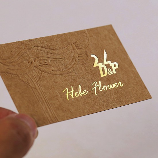 Specialty Thick Kraft Paper Business Cards (Foil Stamping)