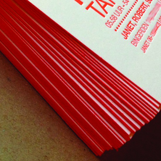 Specialty Super Thick White Cotton Paper Business Cards + embossing or debossing finish + (Edge Foil or Edge Paint Option) 