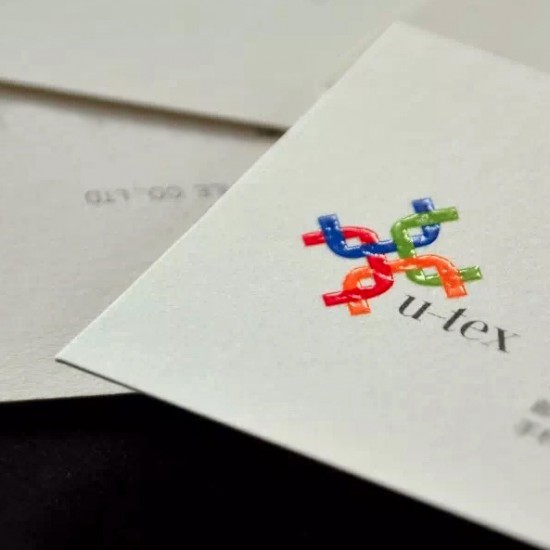 Specialty Super Thick White Cotton Paper Business Cards + 3D raised UV finish + (Edge Foil or Edge Paint Option)