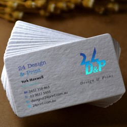 Specialty Super Thick White Cotton Paper Business Cards + foil stamping finish + (Edge Foil or Edge Paint Option) 